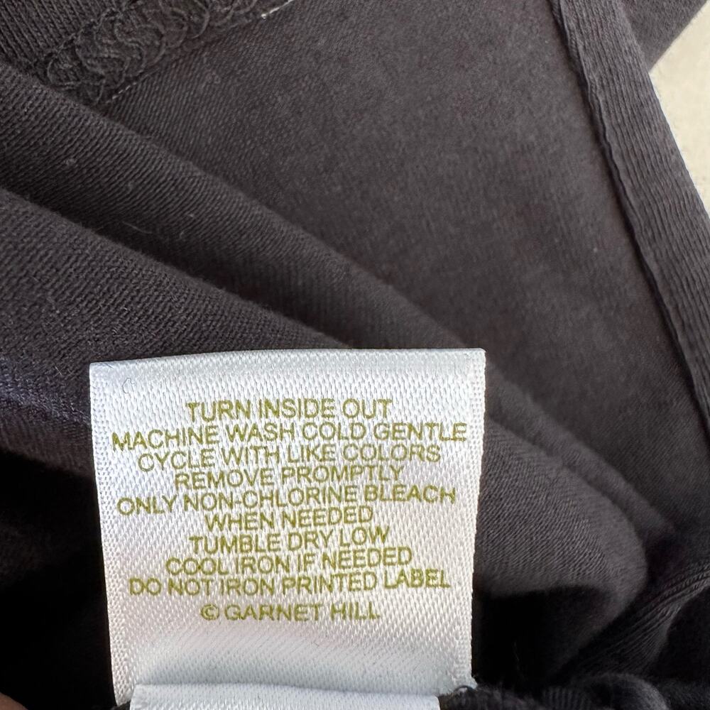 Garnet Hill Midi Dress Large Black Easy Knit Scoop‎ Neck Organic Pima Cotton - Picture 8 of 9